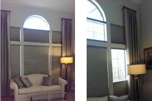 multi-layered mini blinds, window interior design