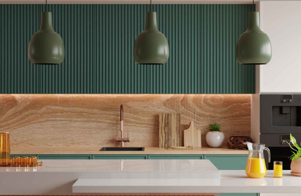 raashi-design-almaden-ca-backsplash-options-deep-green-kitchen-cabinets-with-wood-backsplash-personalized-virtual-interior-design