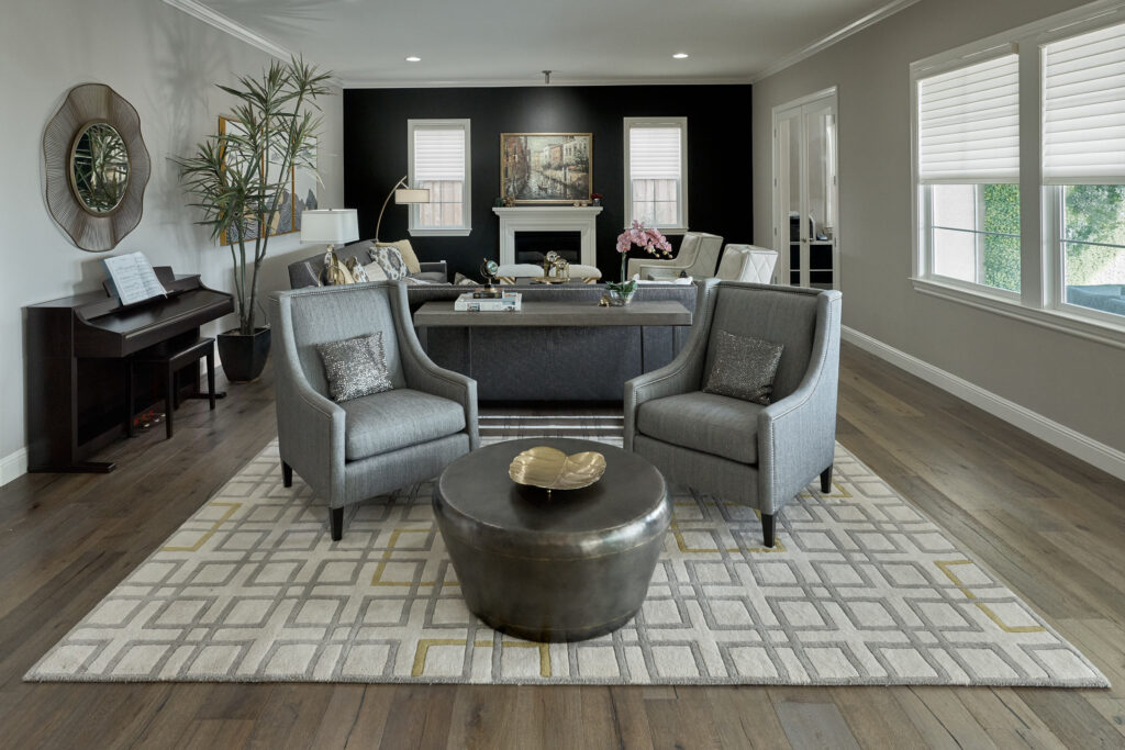 raashi-design-walnut-creek-ca-designing-a-personal-home-living-room-with-black-gray-and-silver-black-feature-wall-elegant-virtual-interior-design