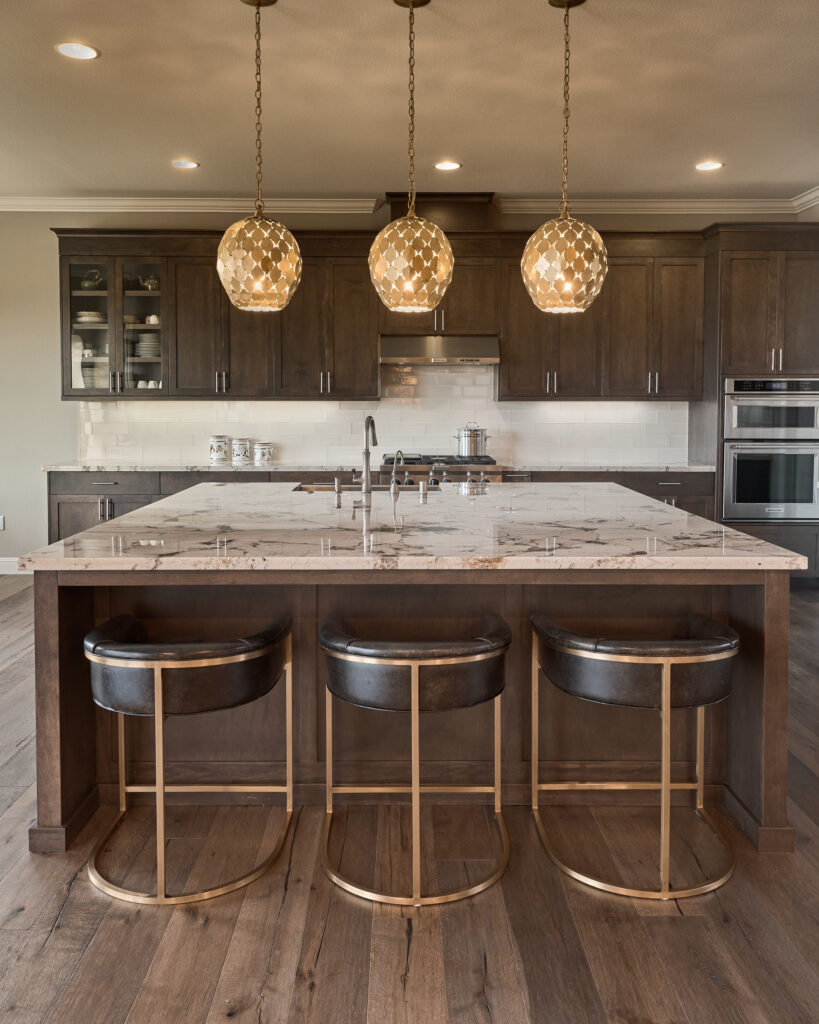 raashi-design-saratoga-ca-wood-finishes-kitchen-with-large-island-brass-bar-stools-elegant-high-end-designer-for-a-day